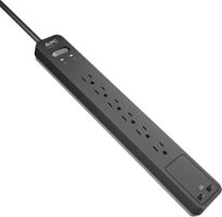 APC - SurgeArrest 6-Outlet/2-USB Surge Protector - Black/Gray - Front_Zoom