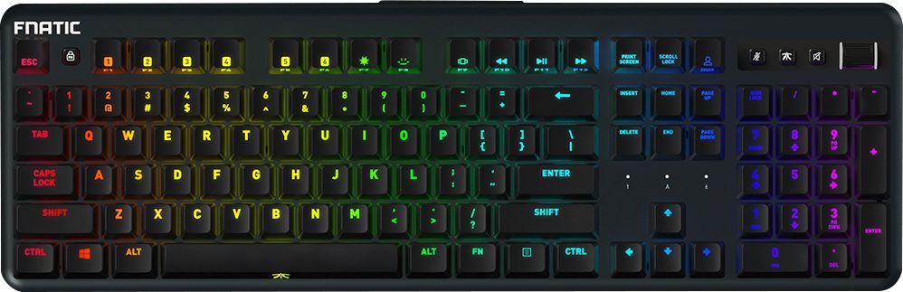 Fnatic - Streak Wired Gaming Mechanical Cherry Red MX RGB Switch Keyboard with RGB Back Lighting - Black