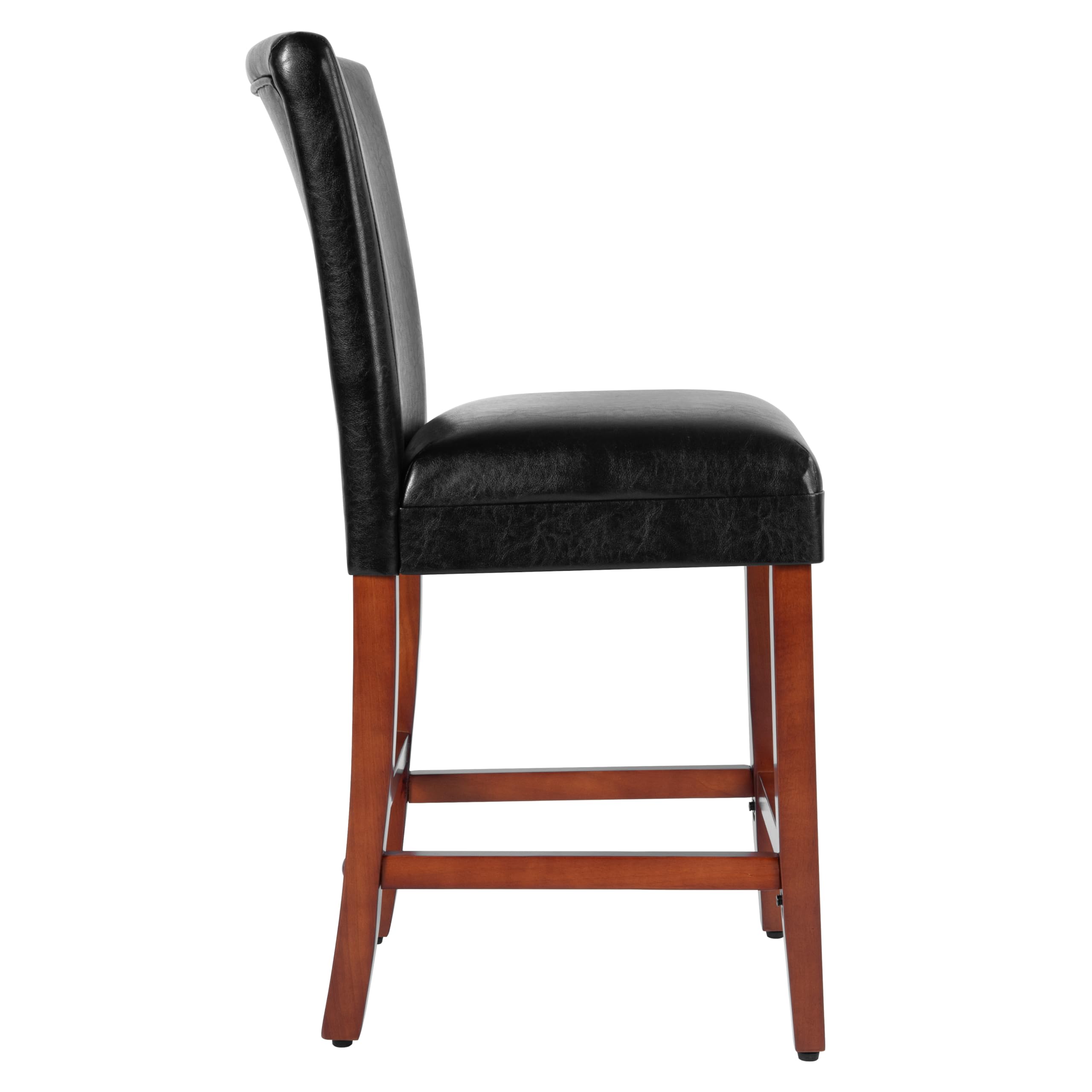 Alt View 3. JETRANSPORT - Home Decor | Classic Counter Height Bar Stools Faux Leather 24 Inch Decorative Furniture (black)single - Brown Faux 24 Inches.