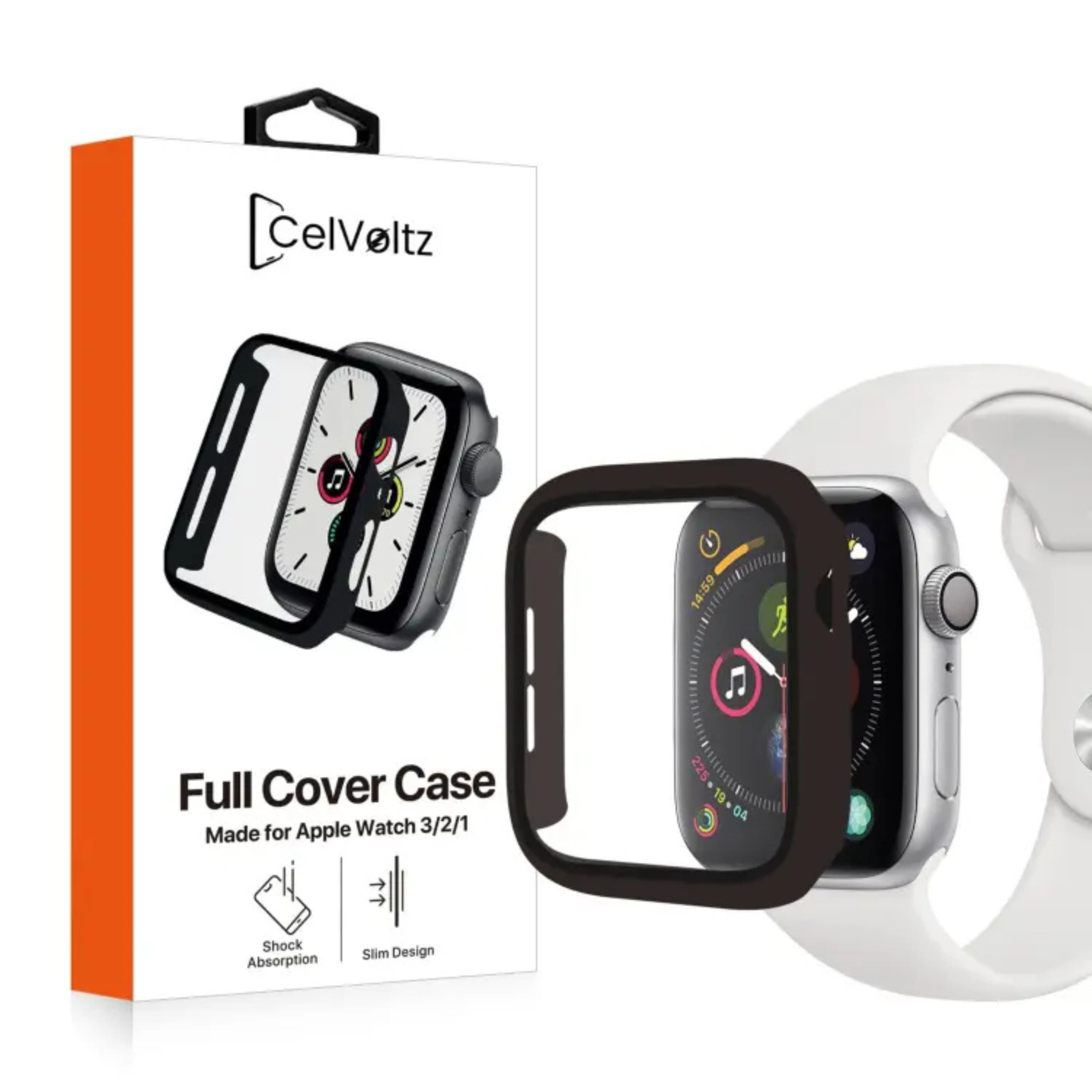 Kitcheniva - Apple Watch Protective Case With Built-In Screen Protector Series 3/2/1 38mm - Black