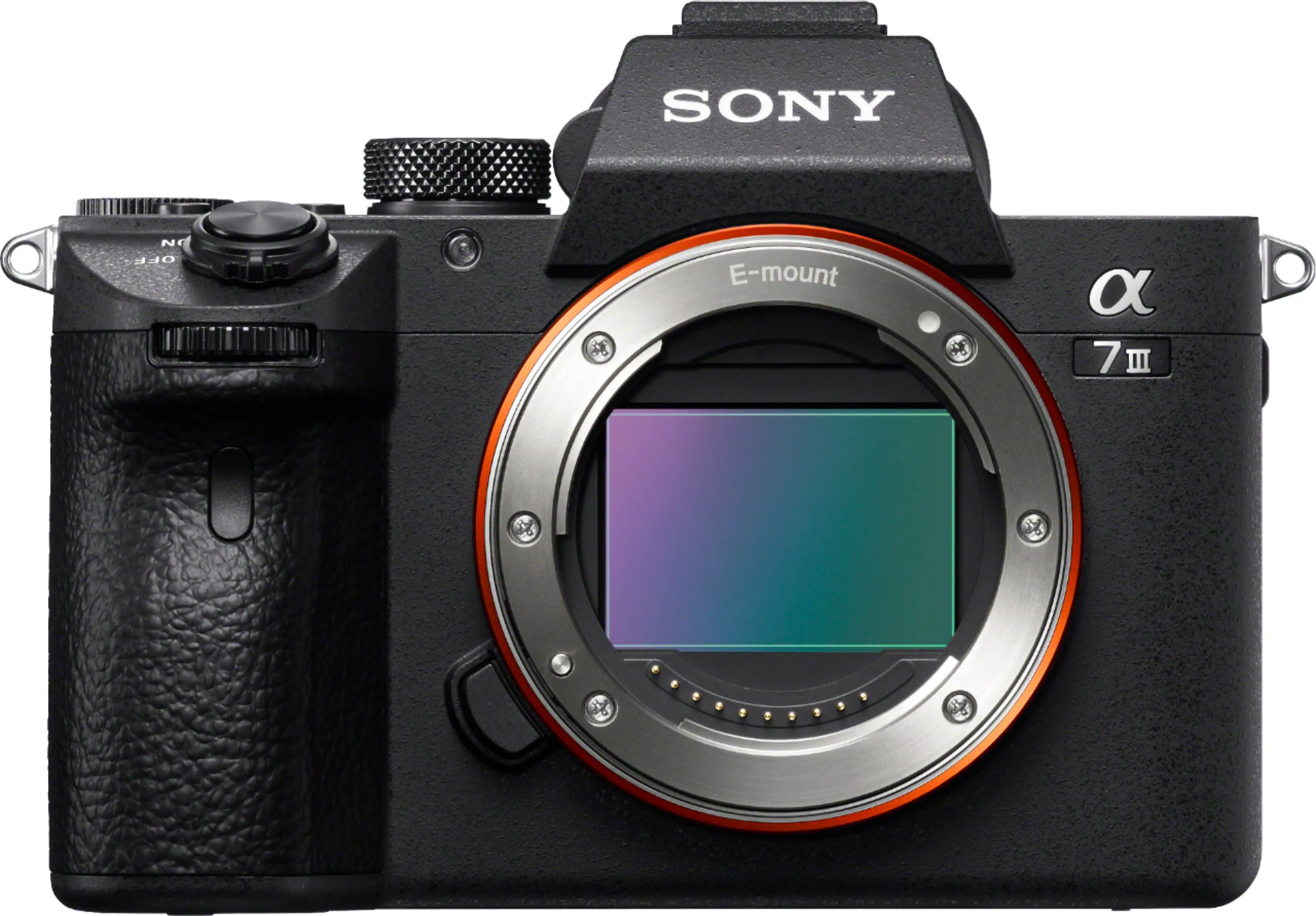 Front. Sony - Alpha a7 III Mirrorless 4K Video Camera (Body Only) - Black.