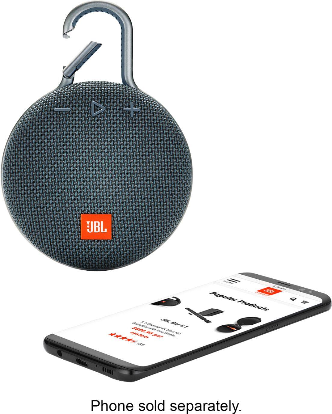 Alt View 13. JBL - Clip 3 Portable Bluetooth Speaker - Blue.
