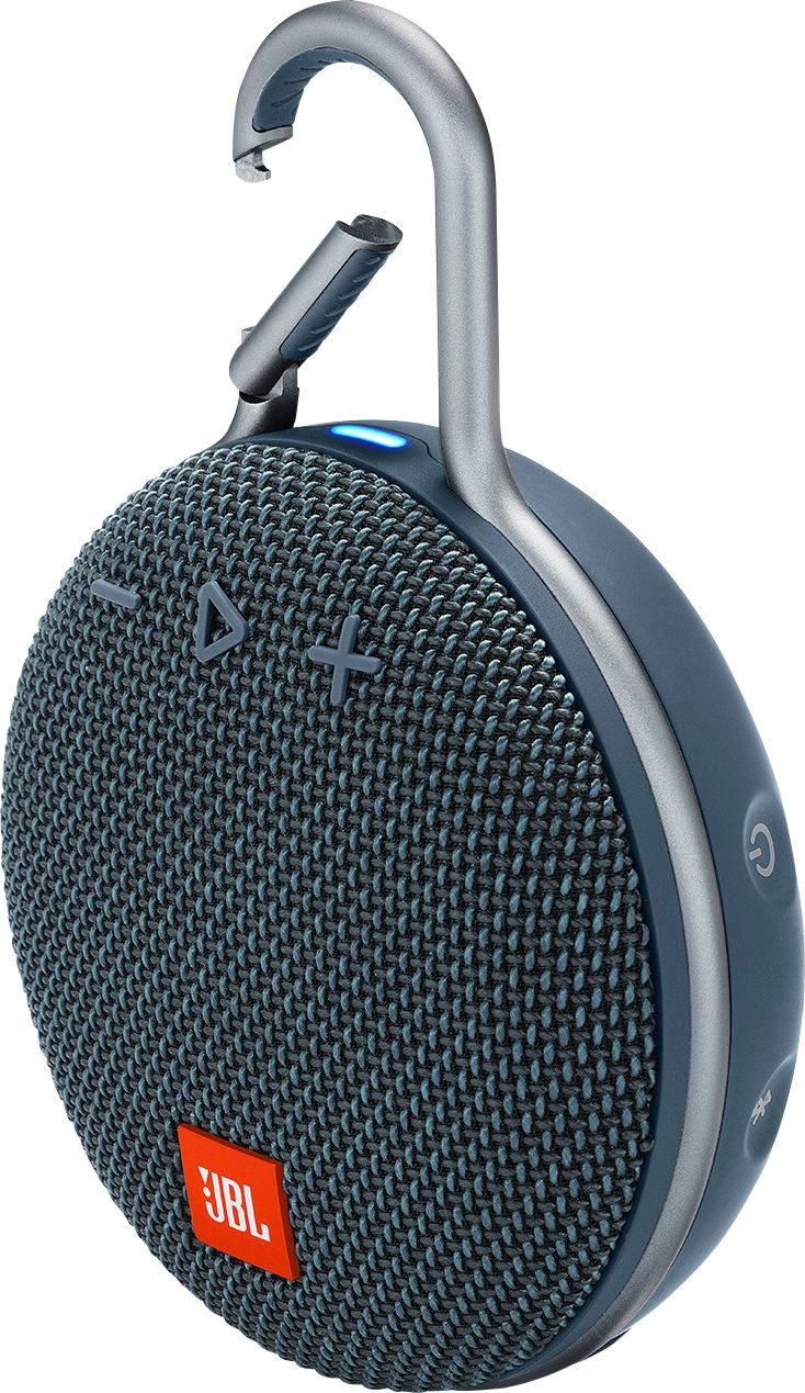 Left View: JBL - Clip 3 Portable Bluetooth Speaker - Blue