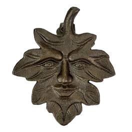 Zeckos - Finish Cast Iron Leaf Face Door Knocker - Artistic Entry Decor - Bronze