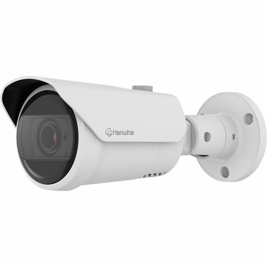 Alt View 1. Samsung - Hanwha QNO-C8083R 5 Megapixel Network Camera - Color - Bullet - White - 98.43 ft Infrared Night Vision - H.265, H.265M - Color.