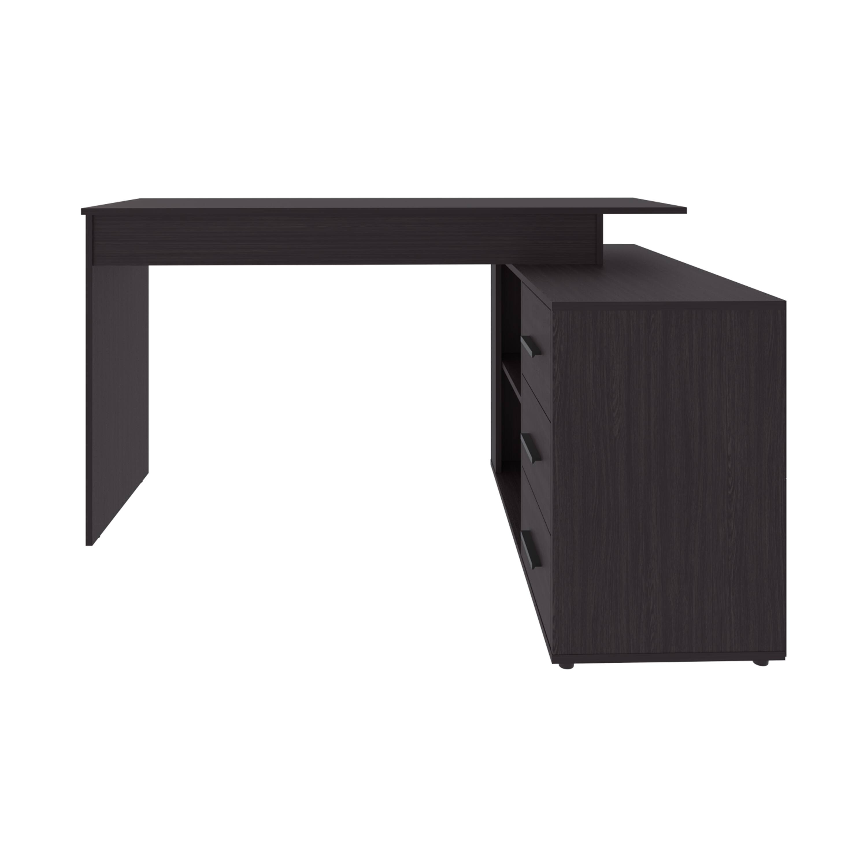 Alt View 2. TinyHomie - Upton LShape Home Office Desk Studio Bedroom Library Study Table Work Black - Black.