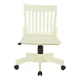 OSP Home Furnishings - Deluxe Armless Wood Bankers Chair - Antique White Finish