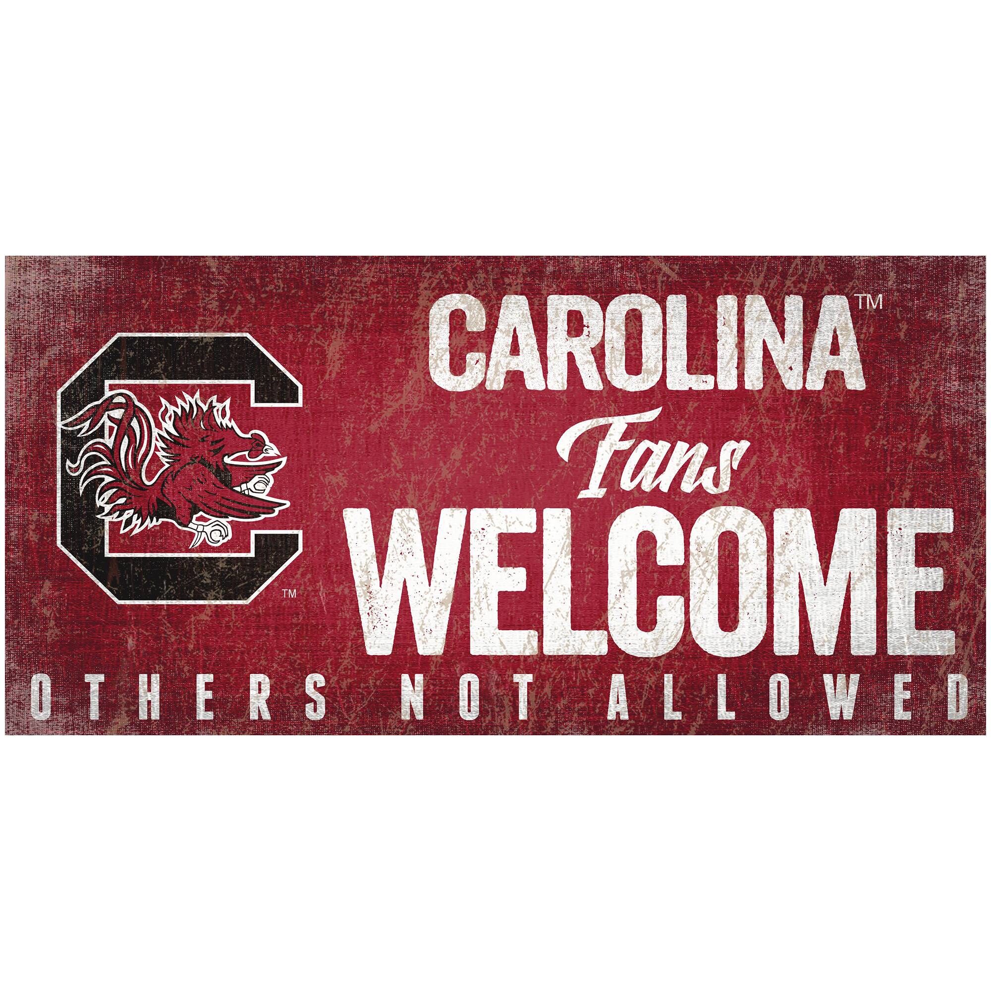 South Carolina Gamecocks 6" x 12" Fans Welcome Sign