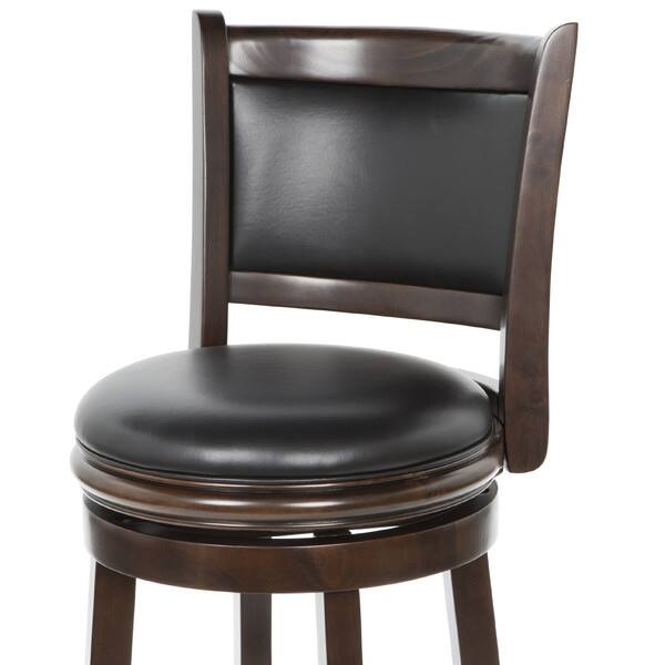 Left. Hivvago - Cappuccino 29-inch Swivel Barstool with Faux Leather Cushion Seat - Black.