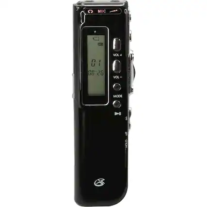 Front. GPX - Digital Voice Recorder - Black.