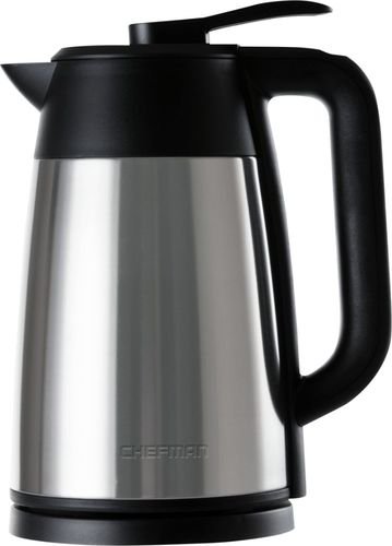 Chefman - 1.7L Electric Kettle - Stainless Steel - Larger Front