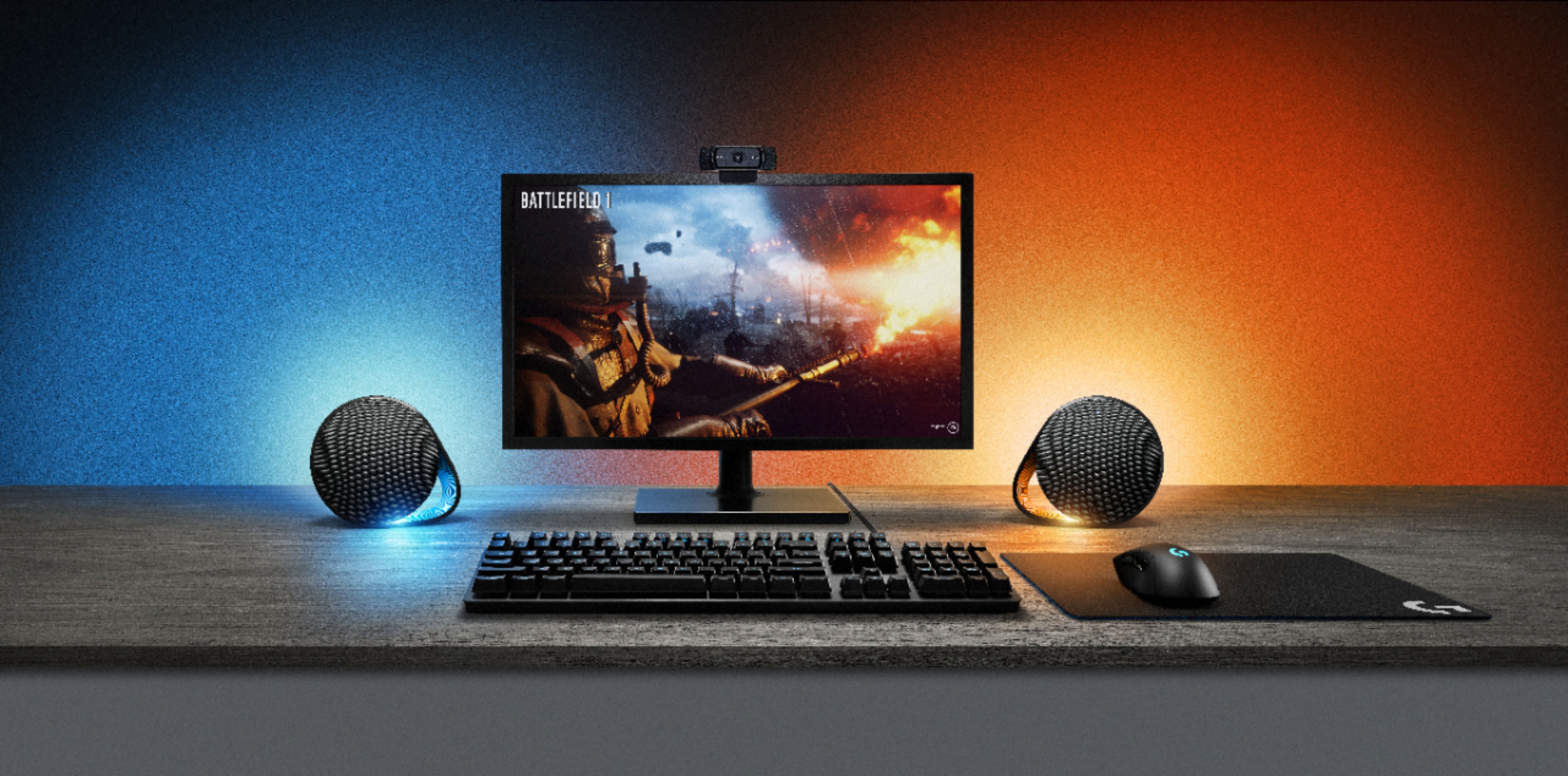 Zoom in on Alt View Zoom 14. Logitech - G560 LIGHTSYNC 2.1 Bluetooth Gaming Speakers with Game Driven RGB Lighting (3-Piece) - Black.