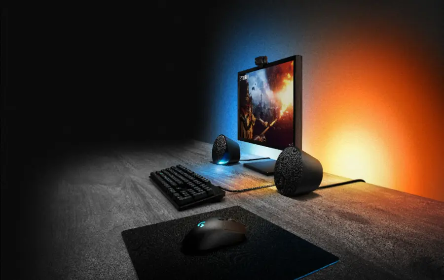 Alt View 15. Logitech - G560 LIGHTSYNC 2.1 Bluetooth Gaming Speakers with Game Driven RGB Lighting (3-Piece) - Black.