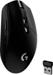 Logitech - G305 LIGHTSPEED Wireless Optical 6 Programmable Button Gaming Mouse with 12,000 DPI HERO Sensor - Black - Front_Zoom