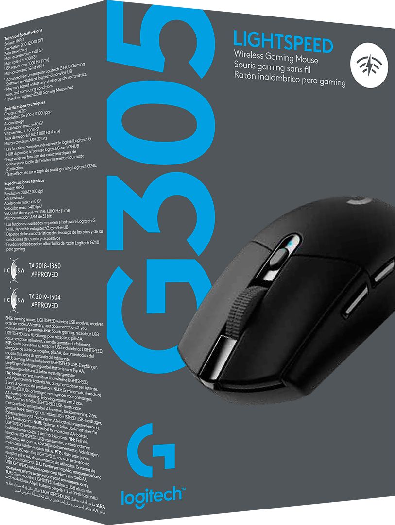 jomfru skulder Diktatur Logitech G305 LIGHTSPEED Wireless Optical 6 Programmable Button Gaming  Mouse with 12,000 DPI HERO Sensor Black 910-005280 - Best Buy
