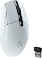 Front. Logitech - G305 LIGHTSPEED Wireless Optical 6 Programmable Button Gaming Mouse with 12,000 DPI HERO Sensor - White.