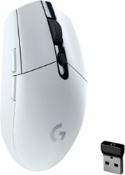 Logitech - G305 LIGHTSPEED Wireless Optical 6 Programmable Button Gaming Mouse with 12,000 DPI HERO Sensor - White - Front_Zoom