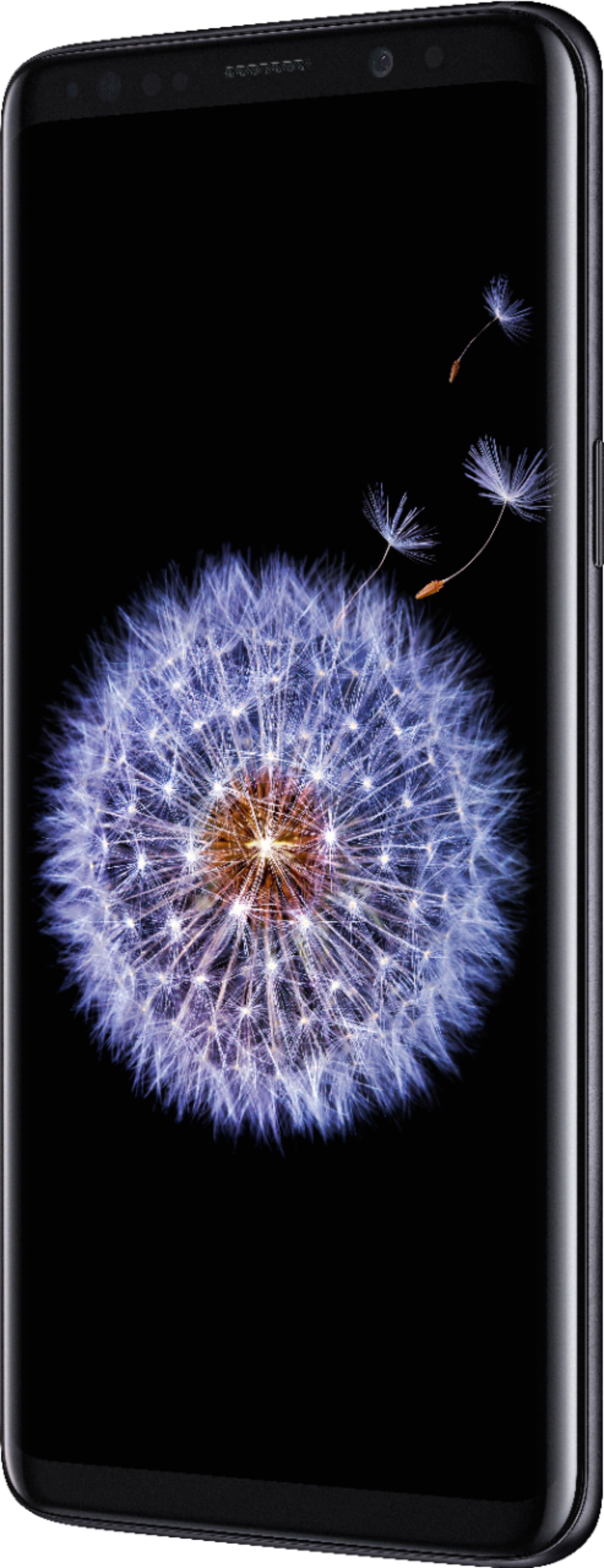 Left View: Samsung - Geek Squad Certified Refurbished Galaxy S9 64GB (Unlocked) - Midnight Black