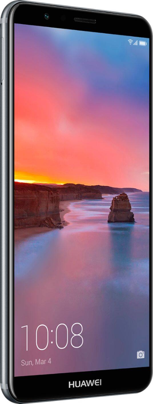 Angle View: Huawei - Geek Squad Certified Refurbished Mate SE 4G LTE with 64GB Memory Cell Phone (Unlocked) - Gray