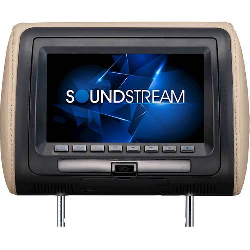 Soundstream - 9" Universal Replacement Headrest LCD Monitor with DVD Player - Black