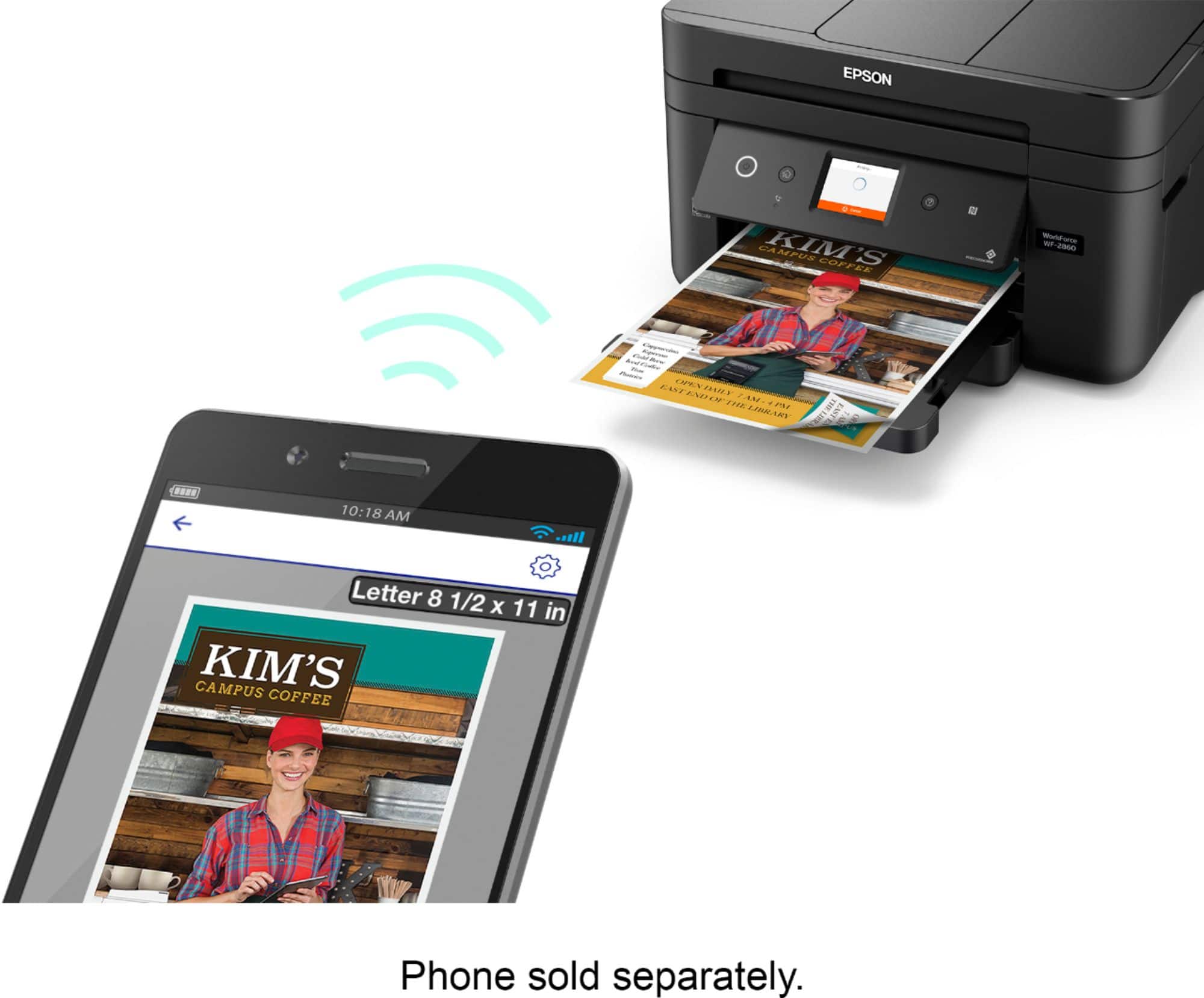 Alt View 11. Epson - WorkForce WF-2860 Wireless All-In-One Inkjet Printer - Black.