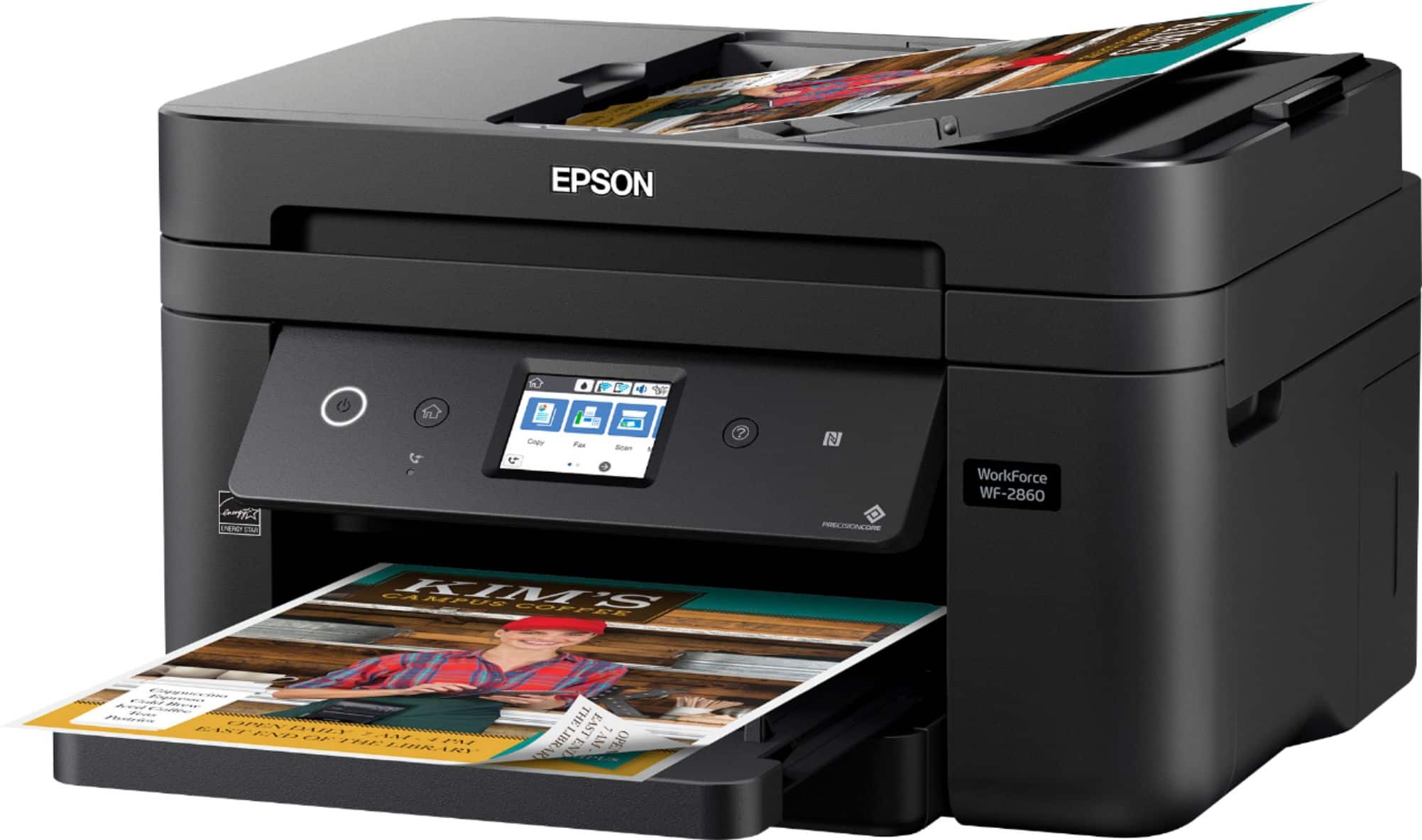 Left. Epson - WorkForce WF-2860 Wireless All-In-One Inkjet Printer - Black.