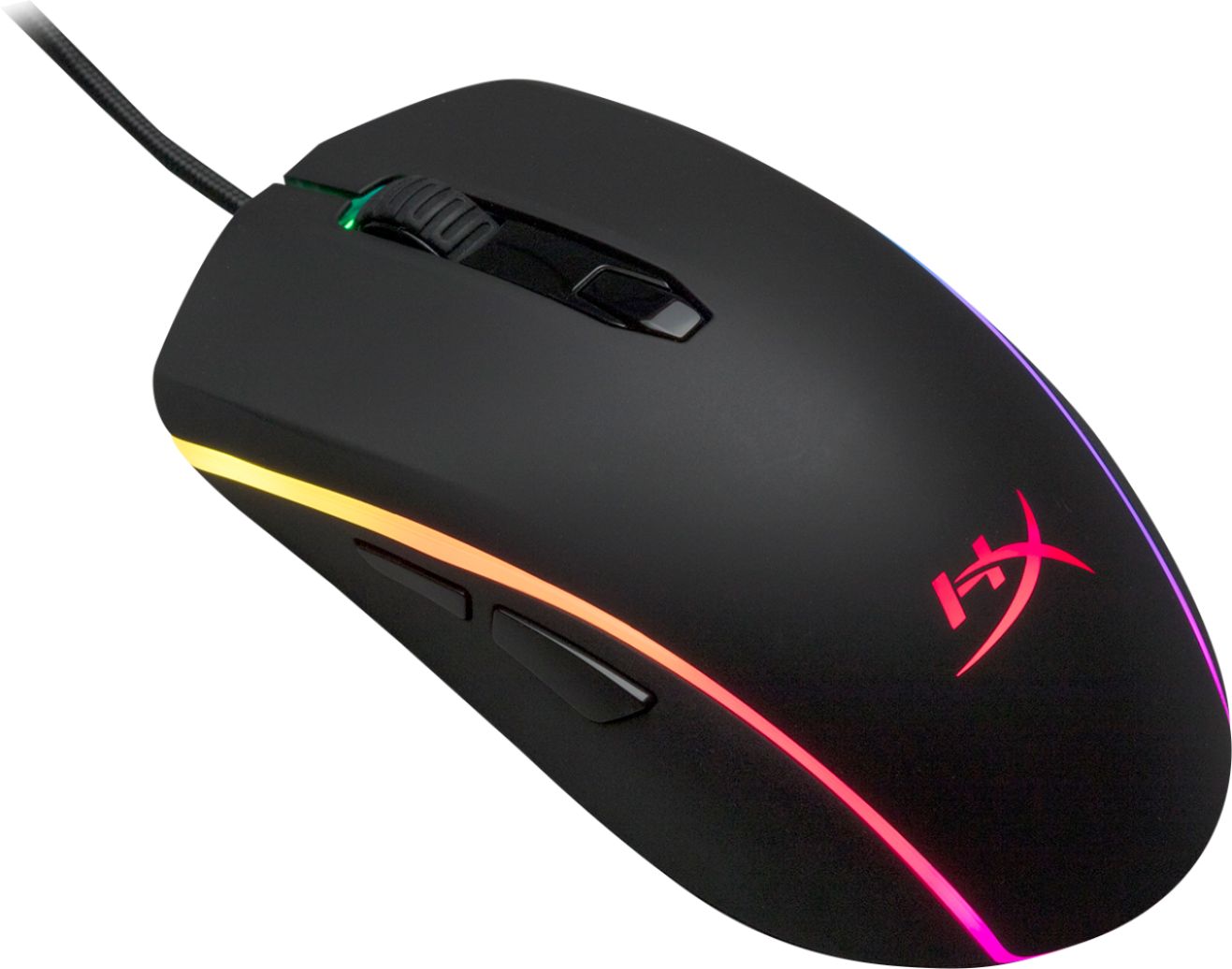 Left View: HyperX - Pulsefire Surge Wired Optical Gaming Right-handed Mouse with RGB Lighting - Black