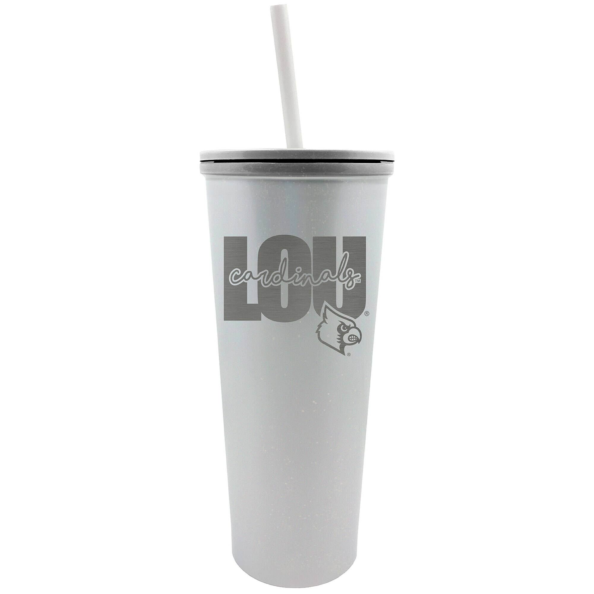 Front. Great American Products - Louisville Cardinals 24oz. Opal Skinny Tumbler - Multicolor.
