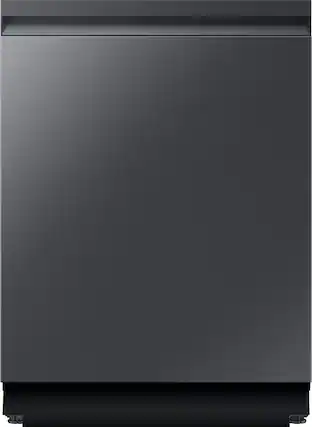 Front. Samsung - 24" AutoRelease Dry Smart Built-In Stainless Steel Tub Dishwasher with 3rd Rack Washing System, 38dBA - Matte Black Steel.