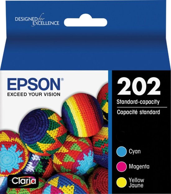 Epson 202 3-Pack Standard Capacity Cartridges Assorted Color T202520-S Buy