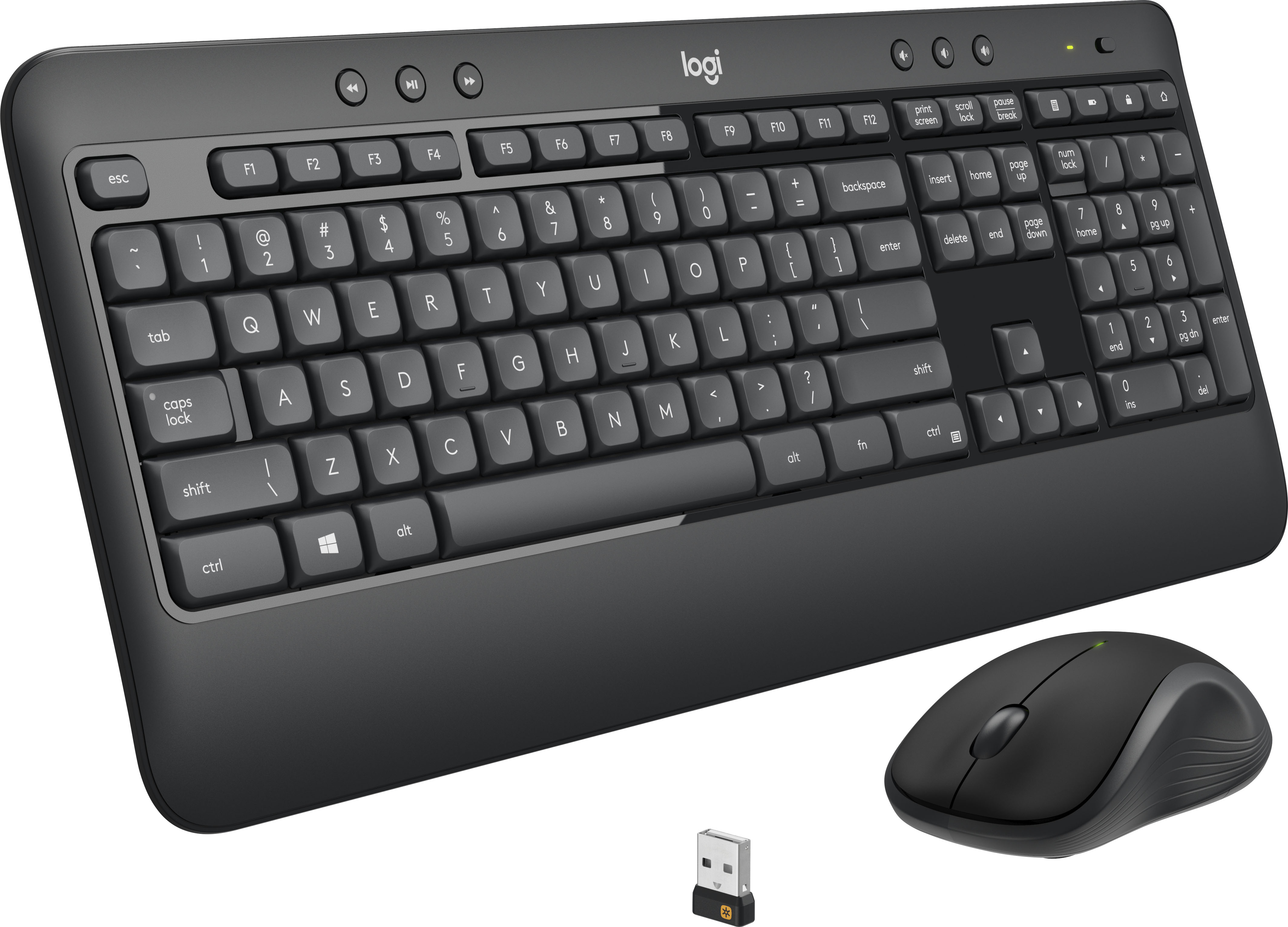 Logitech - MK540 Full-size Advanced Wireless Membrane Keyboard and Mouse Bundle - Black