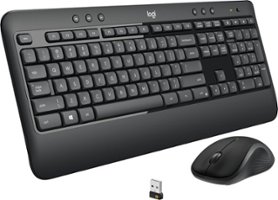 Logitech - MK540 Full-size Advanced Wireless Membrane Keyboard and Mouse Combo for PC - Black - Front_Zoom