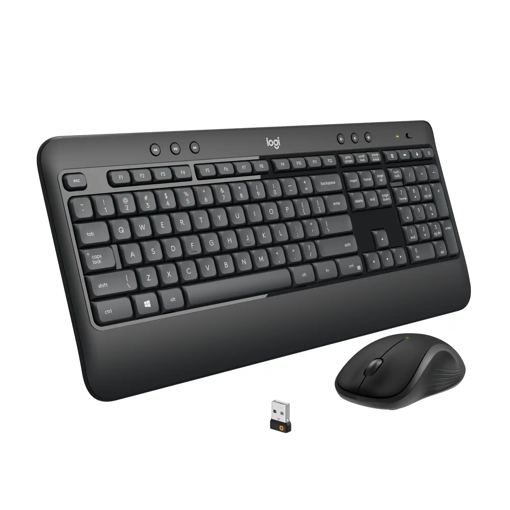 Logitech - MK540 Full-size Advanced Wireless Membrane Keyboard and Mouse Combo for PC - Black