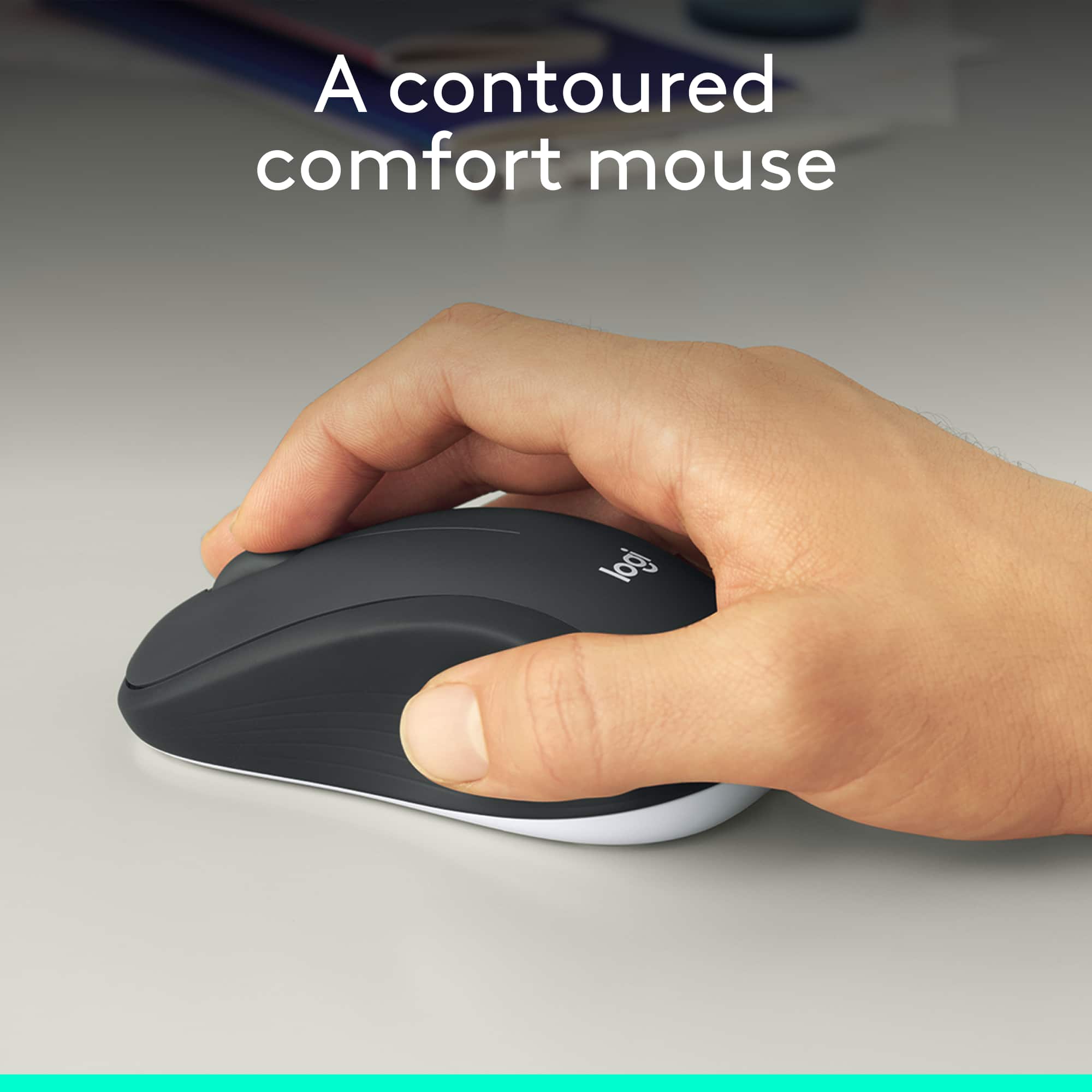 A contoured comfort mouse by Logitech.