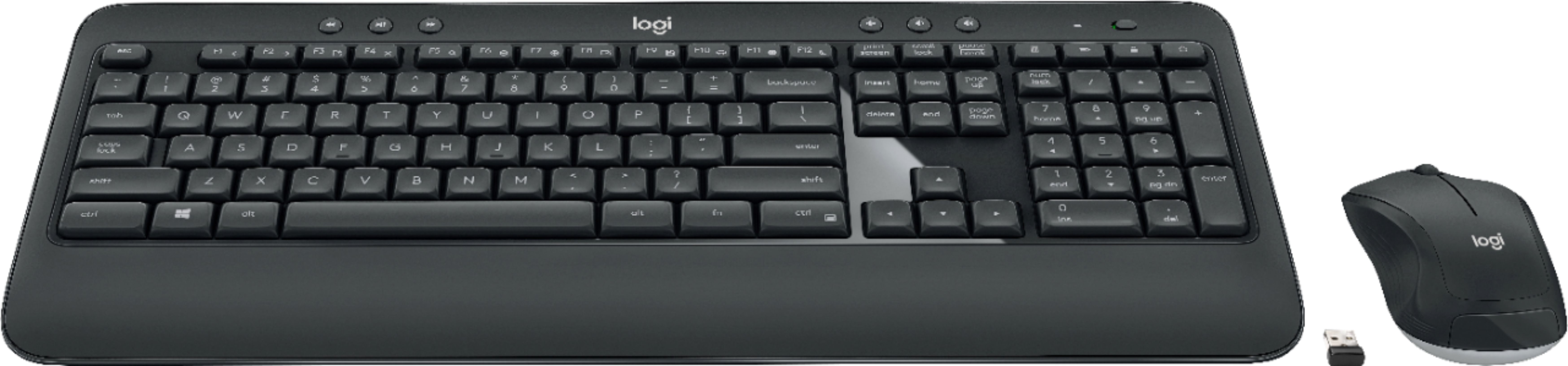 finansiel køn portugisisk Logitech MK540 Full-size Advanced Wireless Membrane Keyboard and Mouse  Combo for PC Black 920-008671 - Best Buy