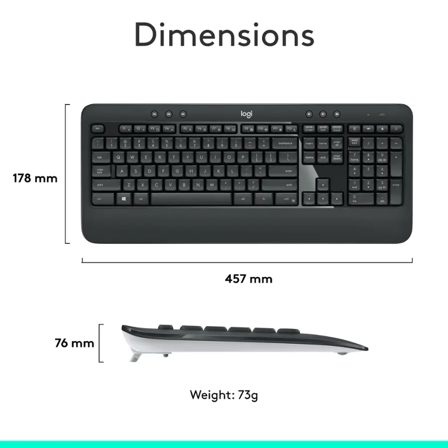 Dimensions: 178 mm x 76 mm
Weight: 73g
