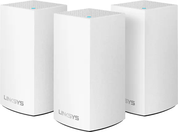 Front. Linksys - Velop AC1300 Dual-Band Mesh Wi-Fi 5 System (3 Pack) - White.
