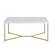 Front. Walker Edison - Luxe Mid Century Modern Y-Leg Coffee Table - White Faux Marble And Gold Finish.