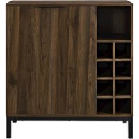 Walker Edison - Bar Cabinet with Wine Storage - Dark Walnut - Front_Zoom