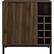 Front. Walker Edison - Bar Cabinet with Wine Storage - Dark Walnut.