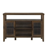 Walker Edison - Tall Storage Buffet TV Stand for TVs up to 55" - Dark Walnut - Front_Zoom