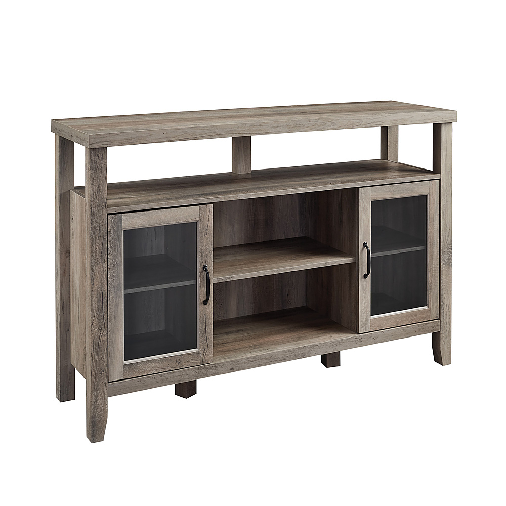 Angle View: Walker Edison - Tall Storage Buffet TV Stand for TVs up to 55" - Grey Wash