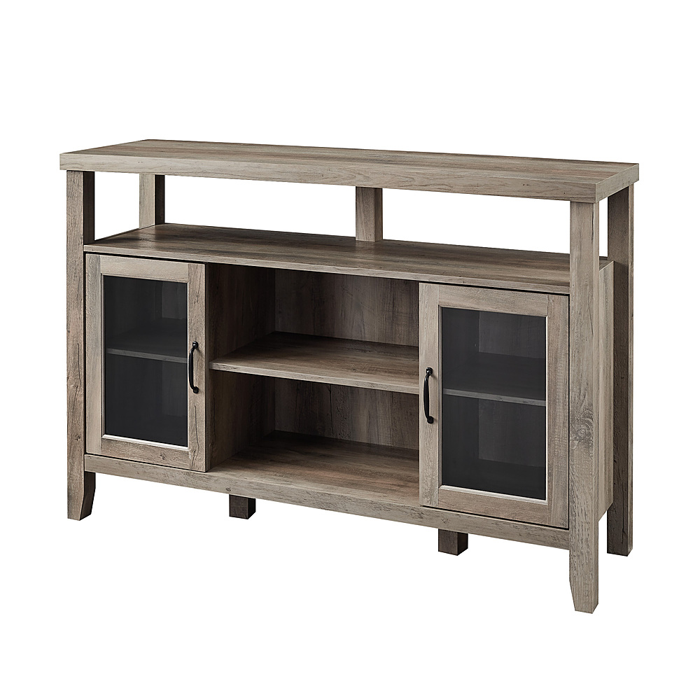 Left View: Walker Edison - Tall Storage Buffet TV Stand for TVs up to 55" - Grey Wash