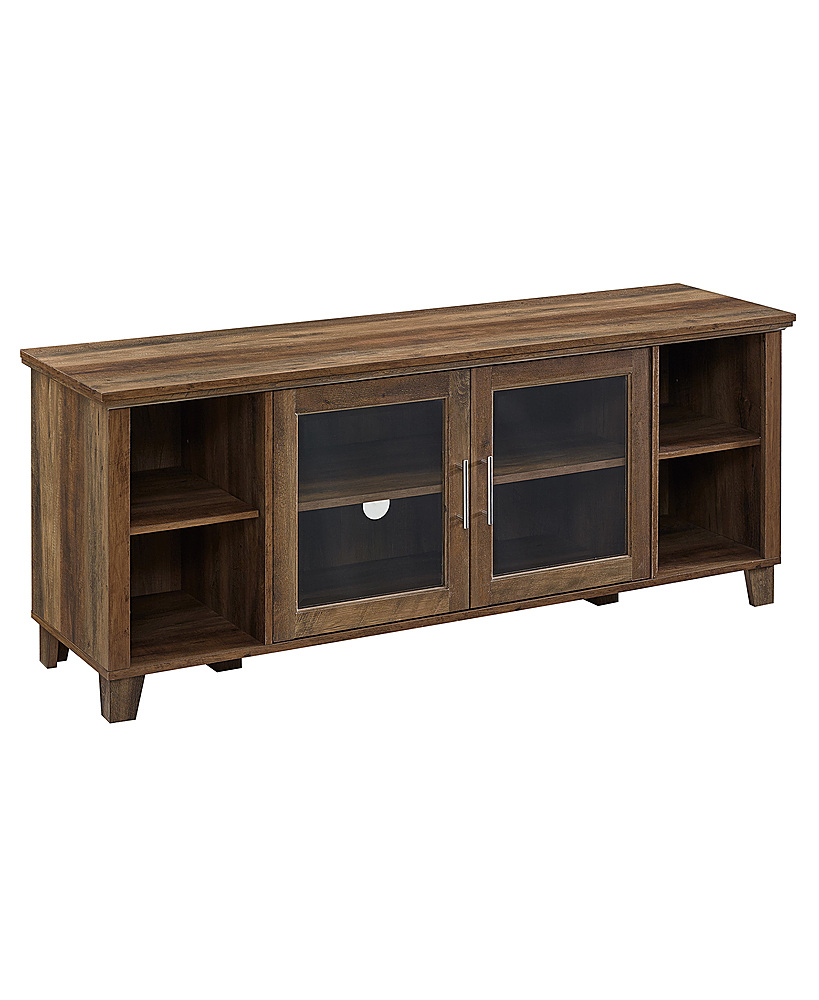 Angle View: Walker Edison - Rustic Farmhouse Columbus TV Stand Cabinet for Most Flat-Panel TVs Up to 65" - Rustic Oak