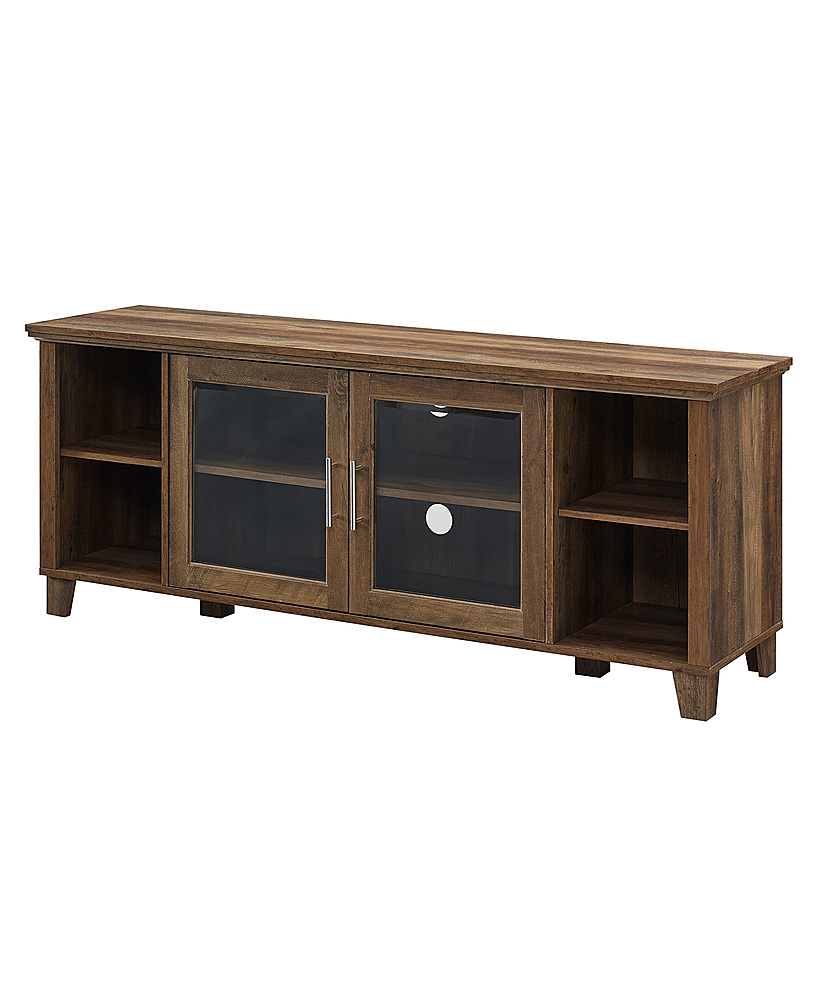 Left View: Walker Edison - Rustic Farmhouse Columbus TV Stand Cabinet for Most Flat-Panel TVs Up to 65" - Rustic Oak