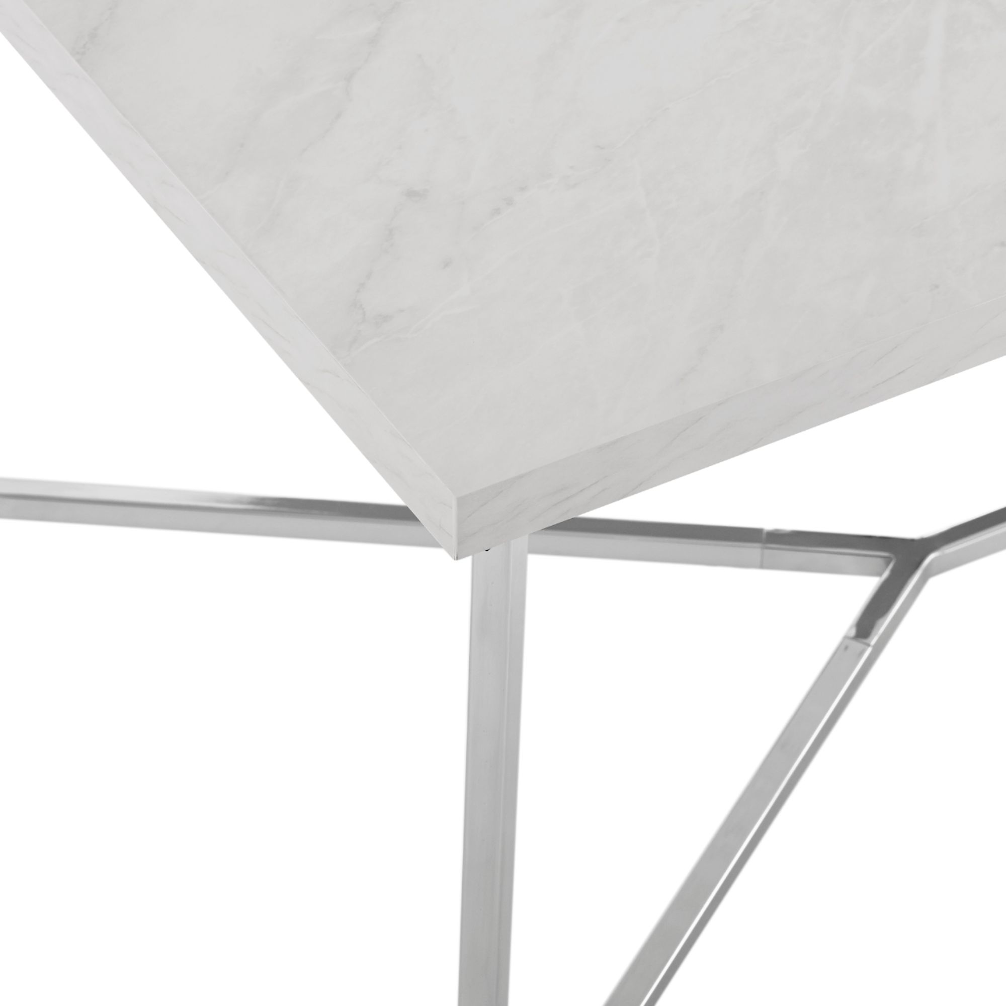 Walker Edison Luxe Mid Century Modern Y-Leg Coffee Table White