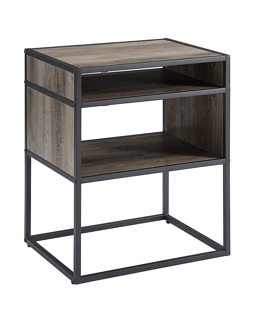 Angle View: Walker Edison - Industrial Modern End / Side Table - Gray Wash