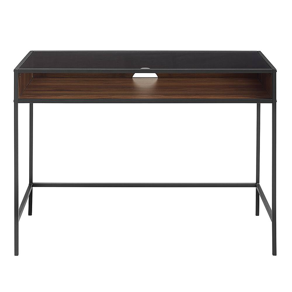 Walker Edison Home Office Gl Storage Computer Desk Dark Walnut Walker Edison Home Office Gl Storage Computer Desk Dark Walnut