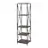 Angle. Walker Edison - X-frame Industrial Wood and Metal 4-Shelf Bookcase - Grey Wash.