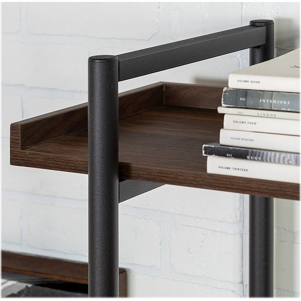 Alt View 15. Walker Edison - Urban Pipe 5-Shelf Bookcase - Dark Walnut.